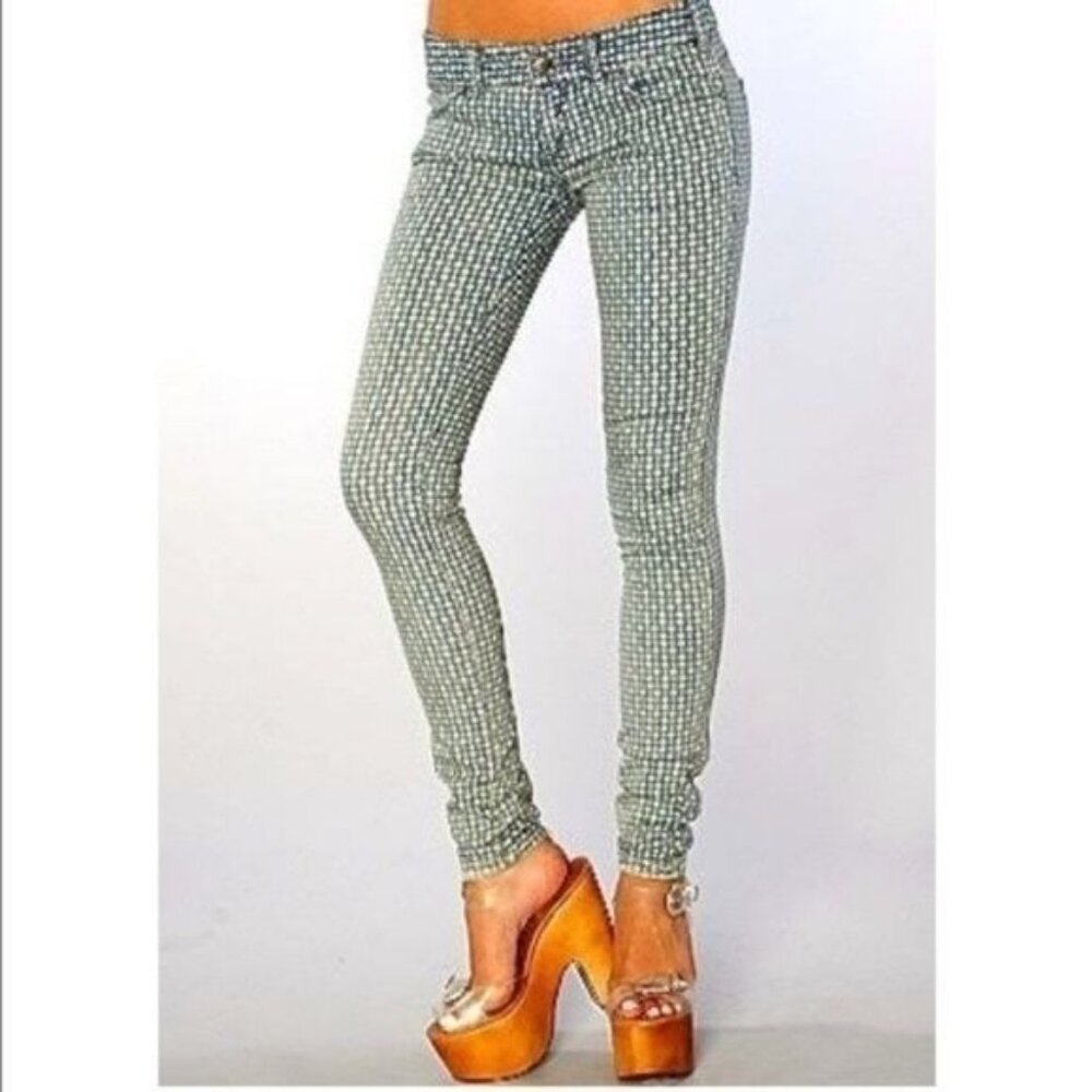 Free People Diamond Jeans Skinny Patterned Ikat Denim